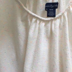 American Eagle white neon speckled tank top shirt